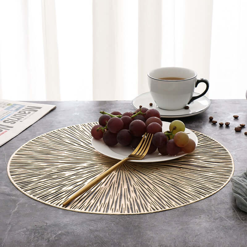 Luxury PVC Round Placemats – Elegant Table Mats for Dining, Available in Sets of 4, 6, or 8, 36-38 cm Diameter 5