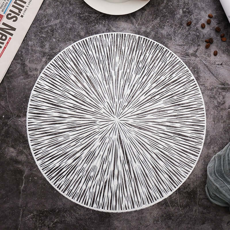 Luxury PVC Round Placemats – Elegant Table Mats for Dining, Available in Sets of 4, 6, or 8, 36-38 cm Diameter 6
