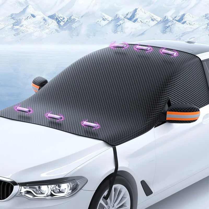 Magnetic Car Cover for All Seasons - Durable Oxford Fabric Windshield Protector, Universal Fit 258x114cm 0