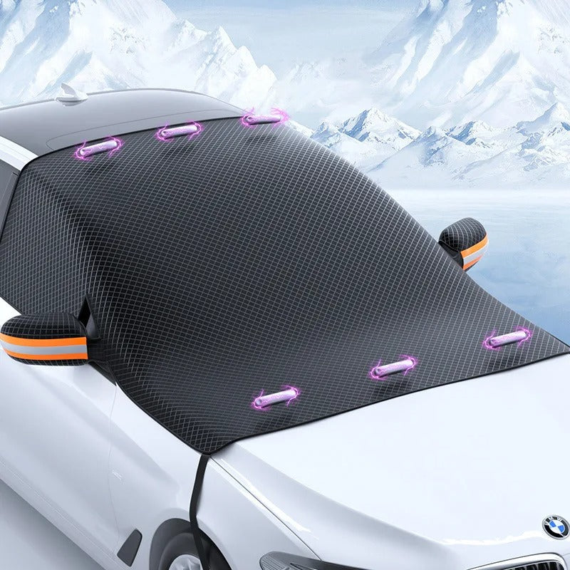 Magnetic Car Cover for All Seasons - Durable Oxford Fabric Windshield Protector, Universal Fit 258x114cm 1