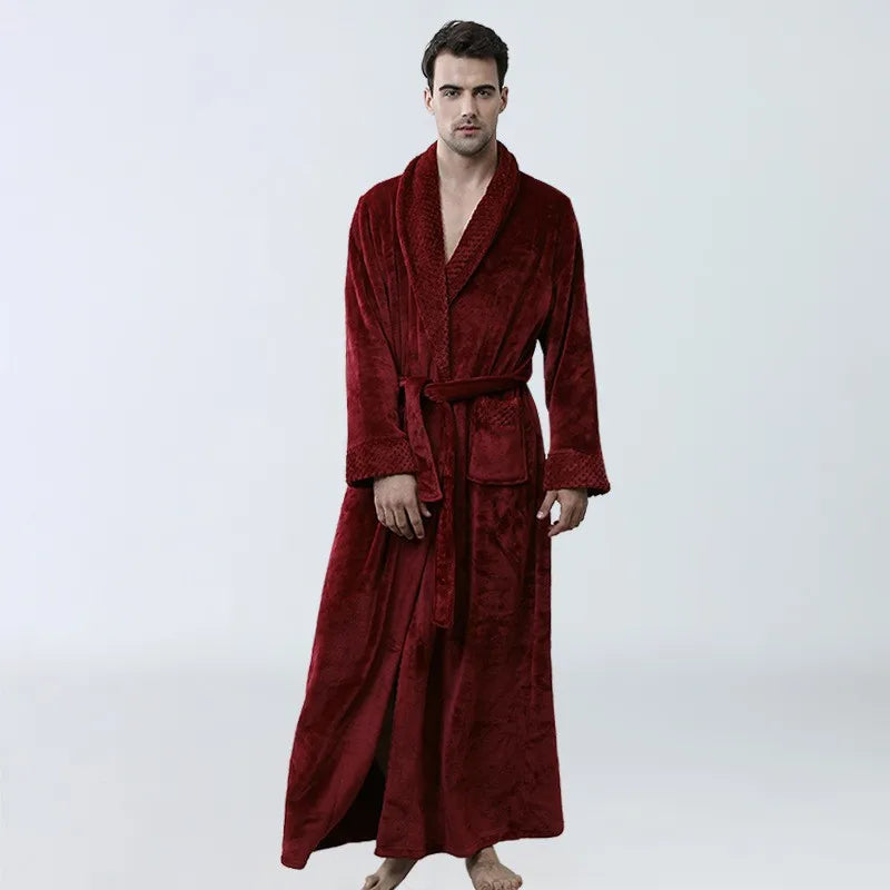 Man wearing a red robe on a white background