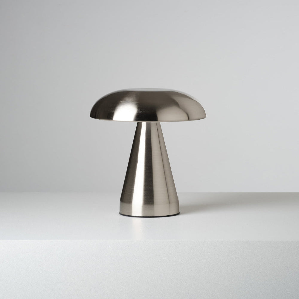 Metallic table lamp on a white background