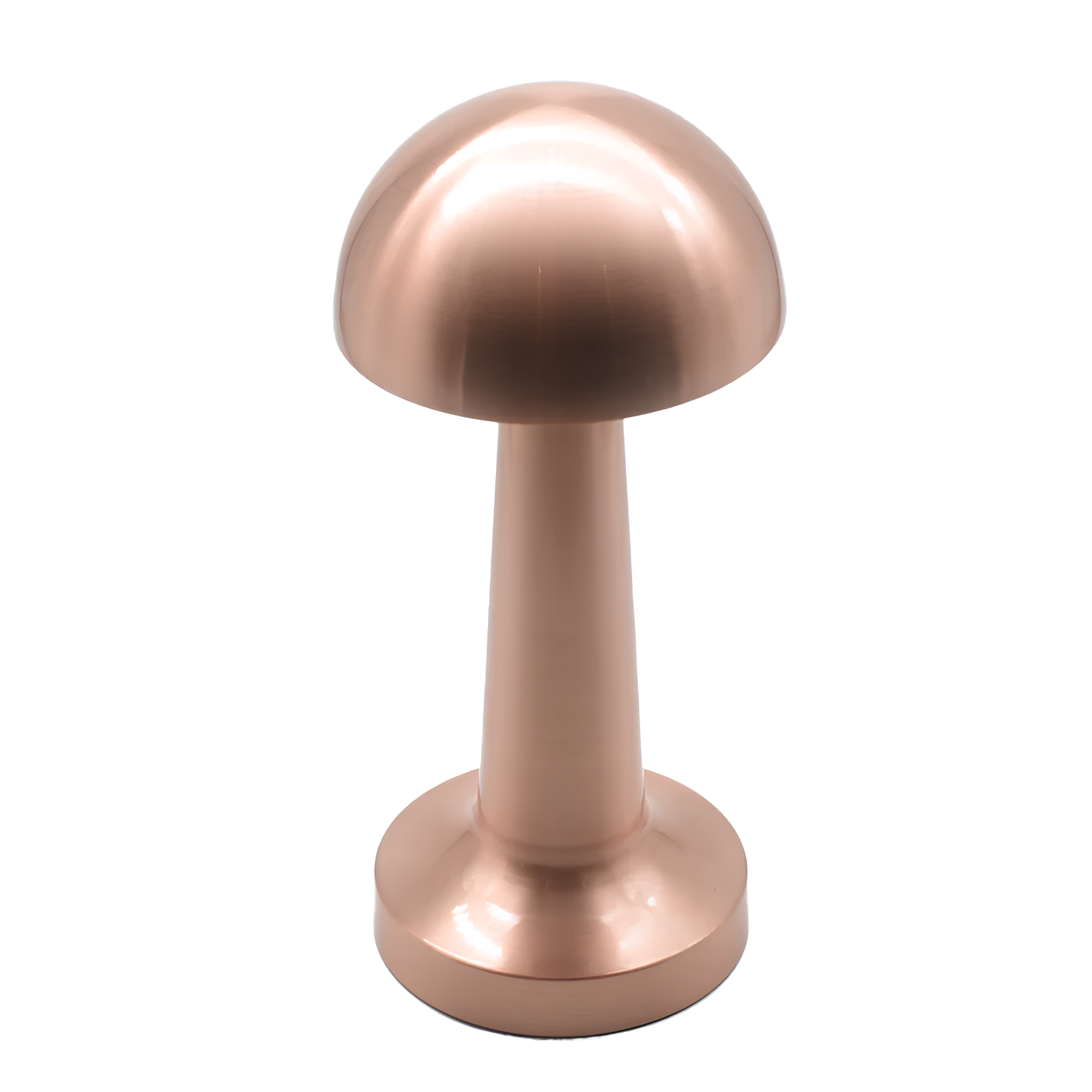 Copper-colored cylindrical object on a white background