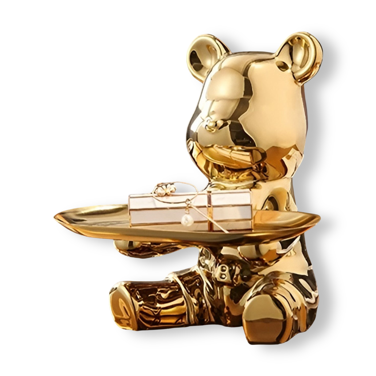 Modern Ceramic Bear Decorative Tray for Coffee Table – 18cm x 18.5cm, Elegant Home Decor 0