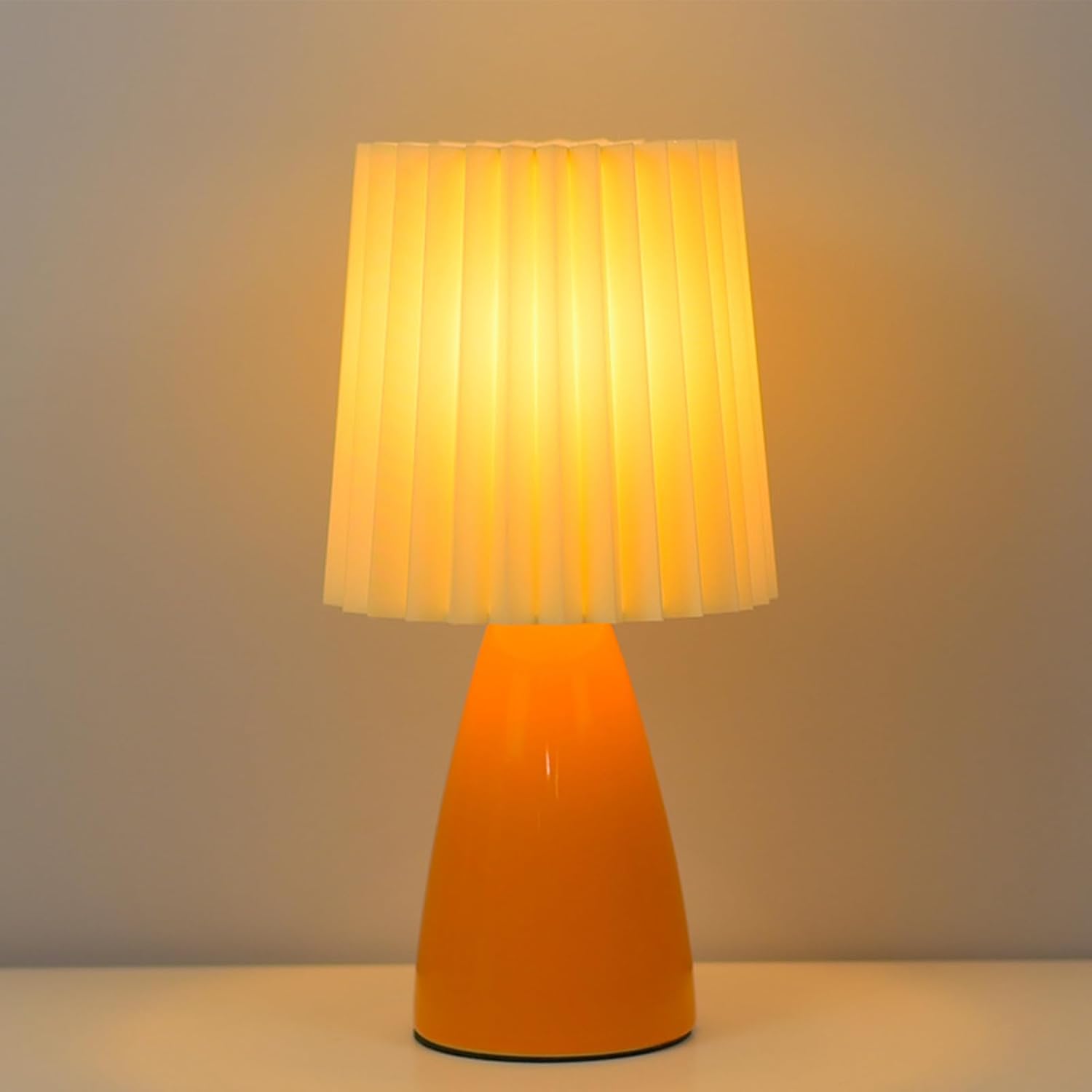 Modern Ceramic Table Lamp with Pleated Shade – Compact Bedside Lamp for Bedroom or Desk 7