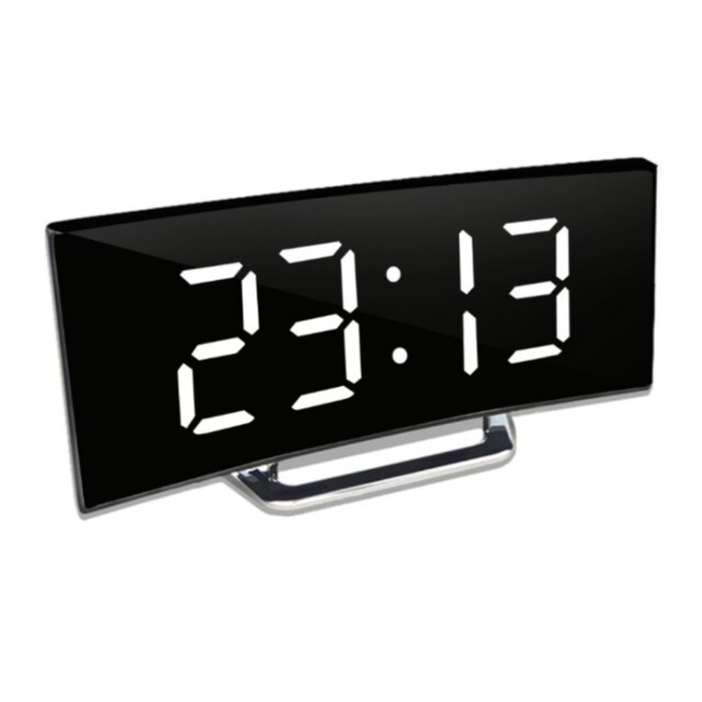 Modern LED Digital Alarm Clock with Curved Display, Dual Alarm, Adjustable Brightness, and Temperature Display 1