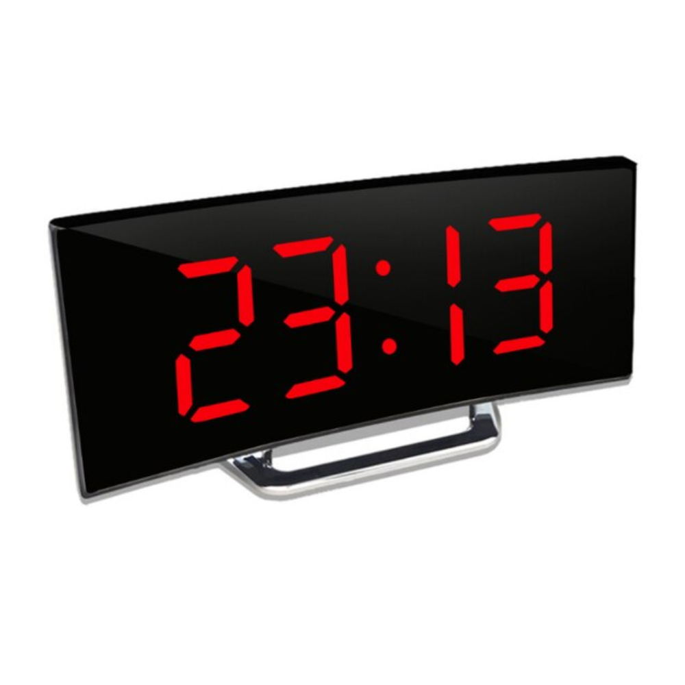 Modern LED Digital Alarm Clock with Curved Display, Dual Alarm, Adjustable Brightness, and Temperature Display 6