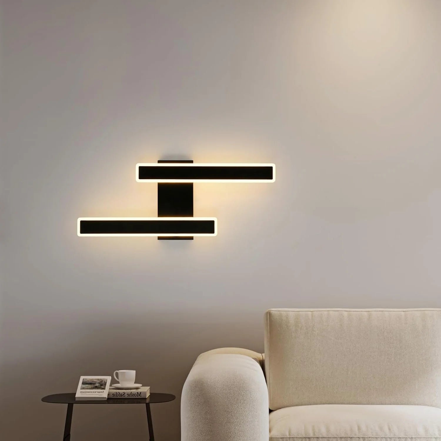 Modern LED Wall Light in Black – Warm White Wall Sconce for Bathroom, Hallway, or Staircase, 31-40W, Versatile Installation 3