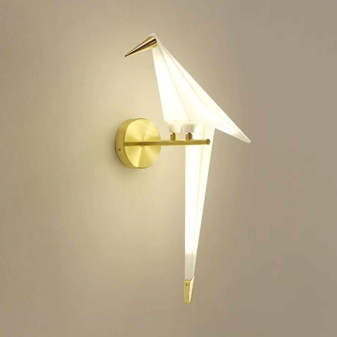 Modern LED Wall Sconce with Creative Paper Cranes Design – Energy-Efficient Wall Lamp in White and Gold, Ideal for Living Room and Bedroom 0