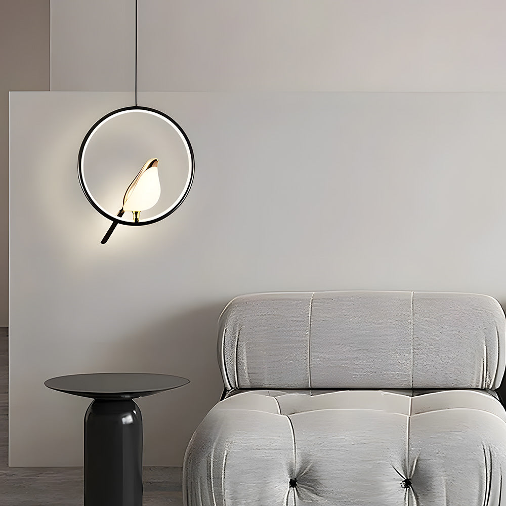 Modern Minimalist Black Pendant Light Inspired by Bird Silhouettes – 11.02 Round Metal Kitchen Pendant Lighting 6