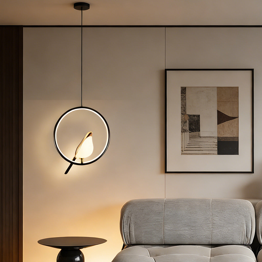 Modern Minimalist Black Pendant Light Inspired by Bird Silhouettes – 11.02 Round Metal Kitchen Pendant Lighting 8