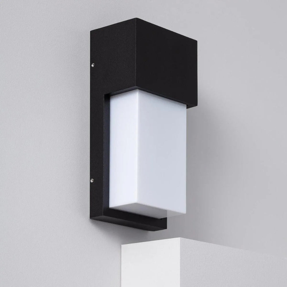 Modern Outdoor Wall Light - Elegant Black Metal Outdoor Wall Lantern with Soft Light Diffuser for Garden and Exterior Use 2