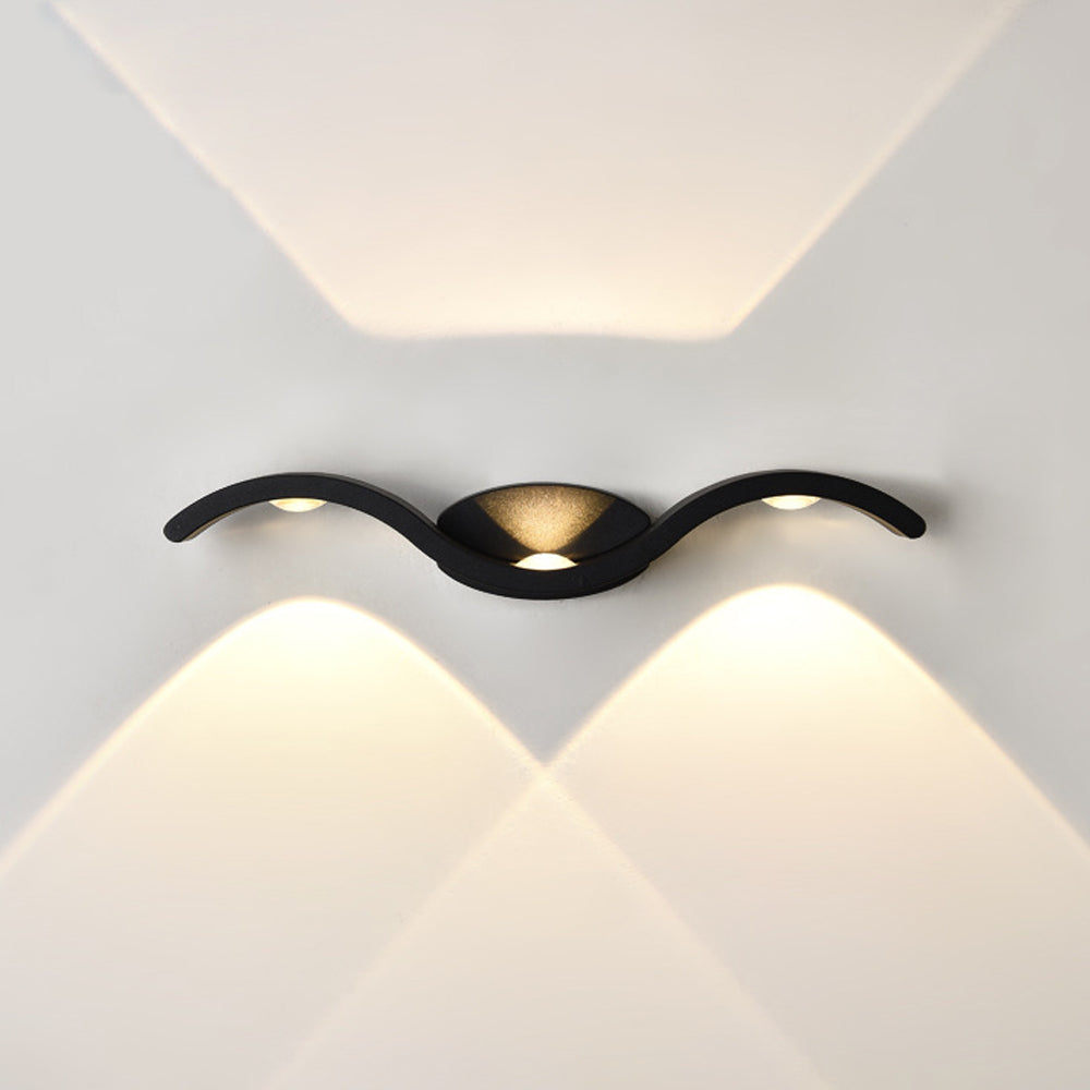 Modern Outdoor Wall Light with Seagull Design – Waterproof Aluminum Up and Down Lantern for Exterior Spaces 0