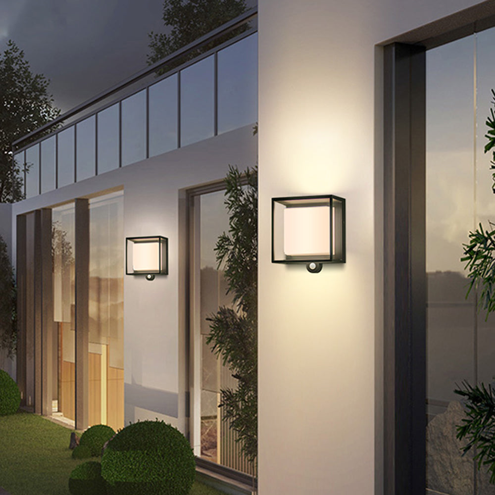 Modern Rectangular Solar Wall Light – Energy-Efficient Outdoor Lighting, Matte Black, IP65 Weatherproof, Warm White Illumination 4