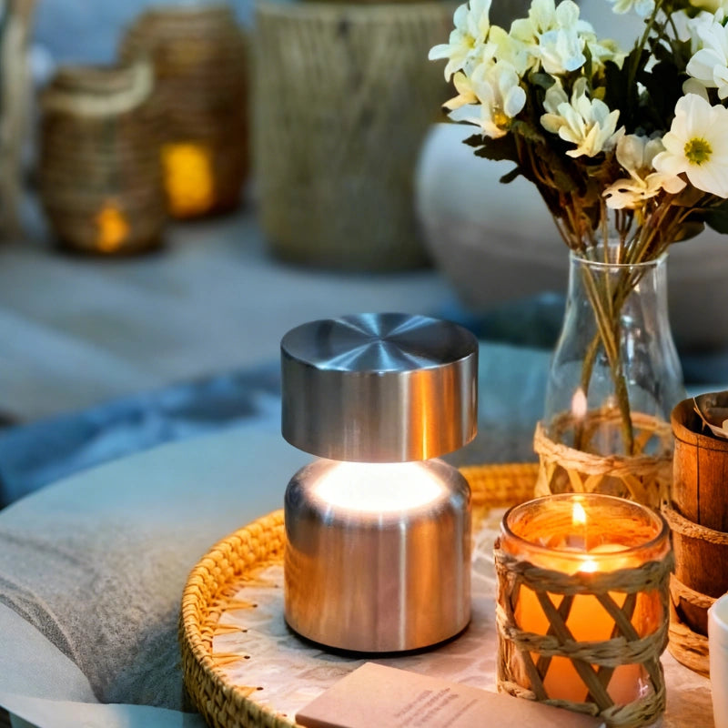 Modern Wrought Iron Table Lamp – Dimmable and Rechargeable with Customizable Illumination 16