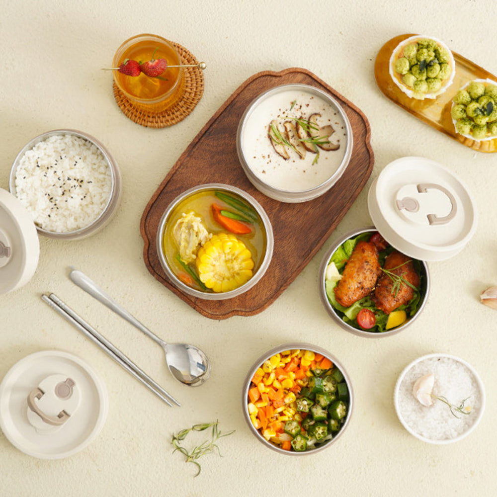 Multi-Layer Insulated Lunch Box with Three Compartments - BPA Free, Leak-Proof Food Storage Solution 5