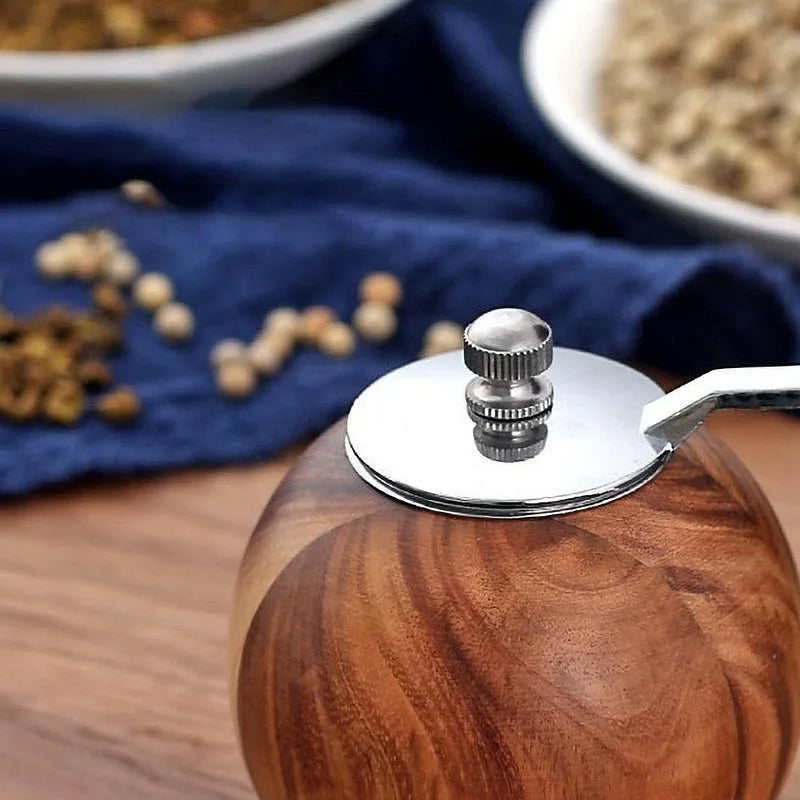 Natural Oak Manual Pepper Grinder with Ceramic Core – Elegant Spice Mill for Freshly Ground Pepper and Salt 4