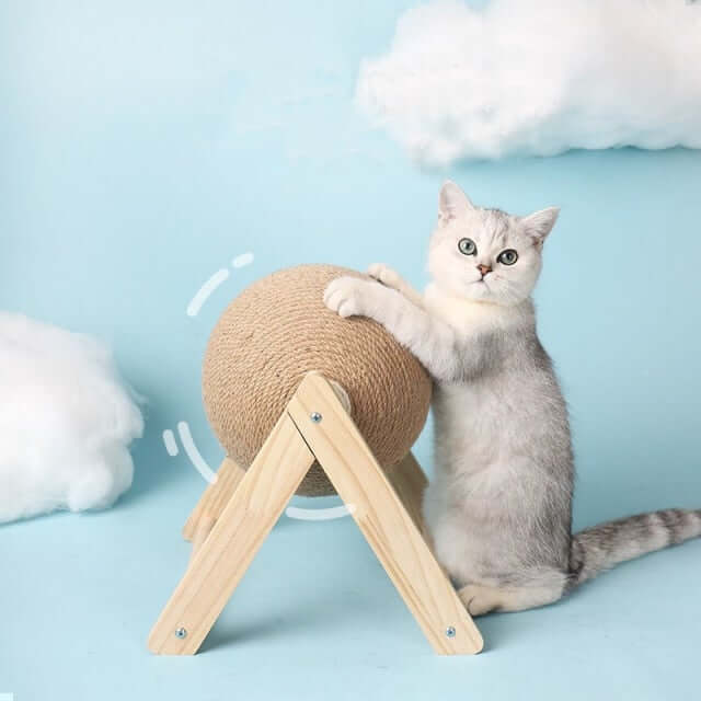 Natural Sisal Scratching Ball for Cats – Ergonomic Design for Stress Relief and Furniture Protection 0