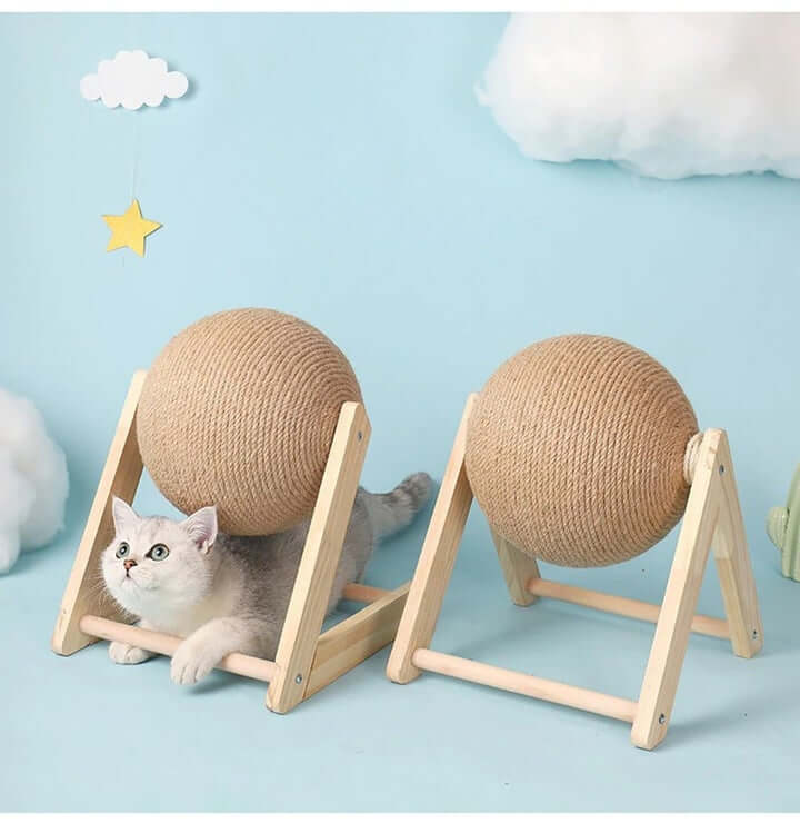 Natural Sisal Scratching Ball for Cats – Ergonomic Design for Stress Relief and Furniture Protection 1