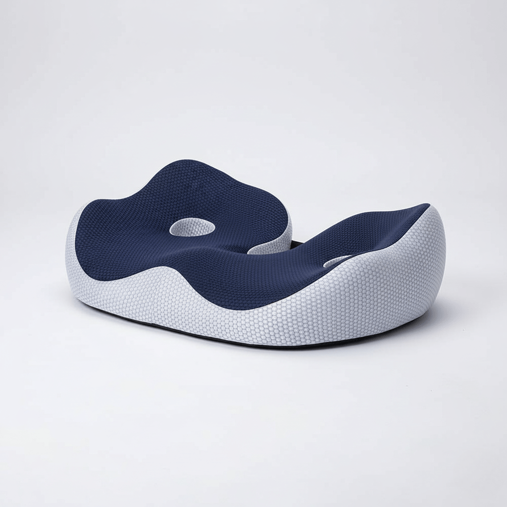 Non-Slip Memory Foam Seat Cushion for Travel and Office - Ergonomic Support with Breathable Cover 1