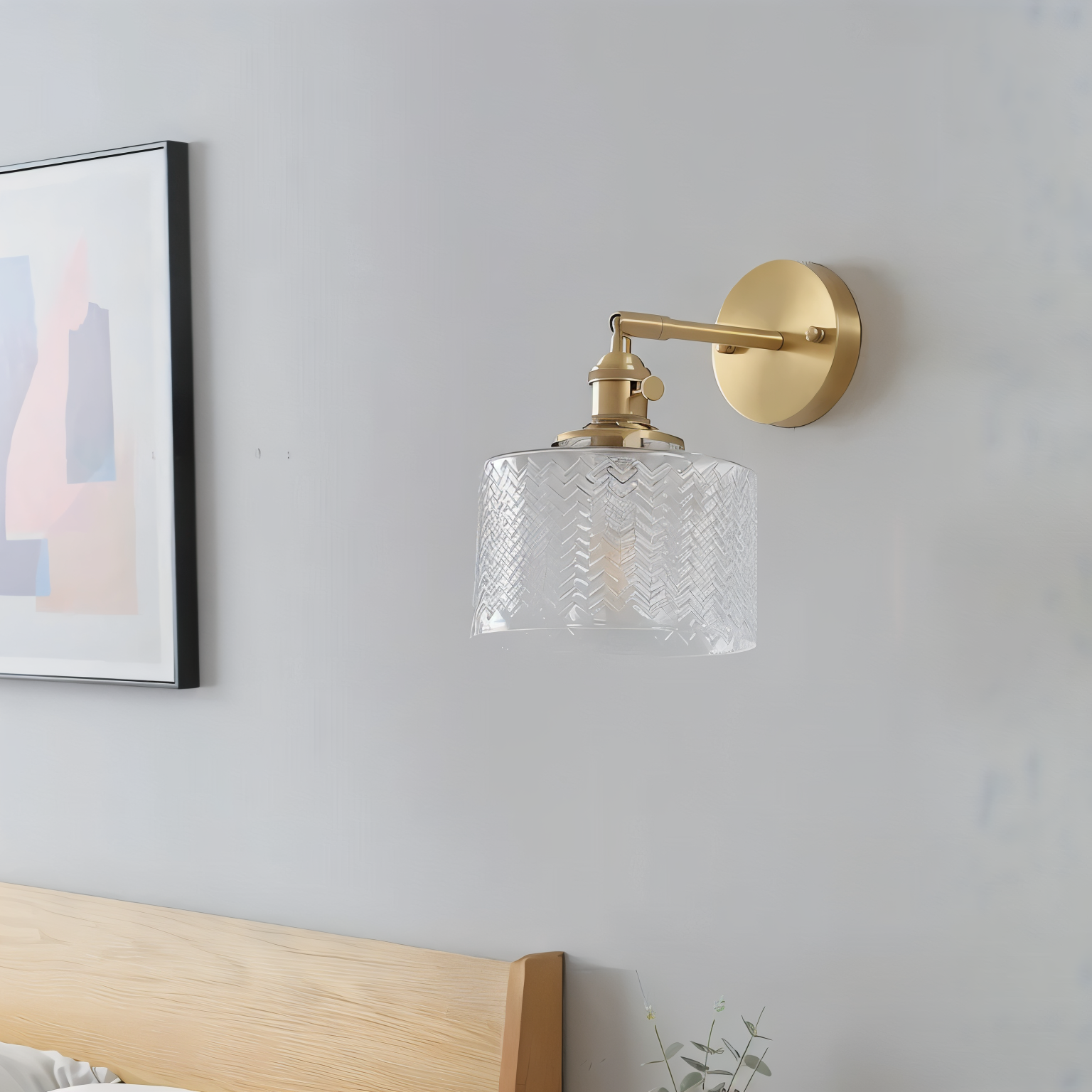 Nordic Clear Green Glass Wall Lamp with Adjustable LED Lighting – Elegant Zigzag Design for Living Room or Bathroom Wall Lights 6