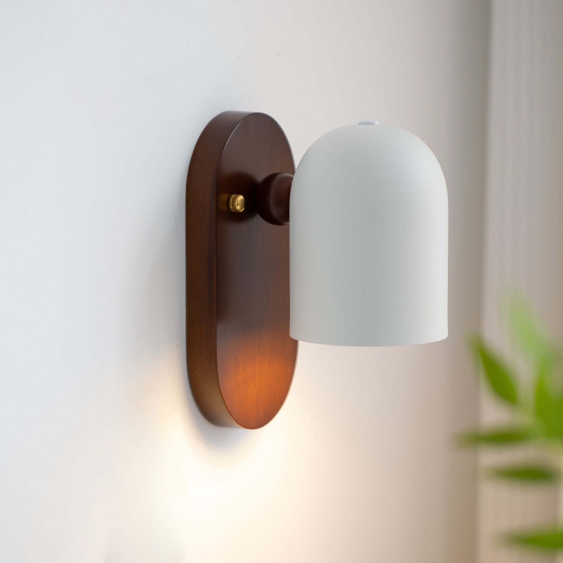 Nordic Zen Wall Sconce Lighting - Walnut and Iron Wall Lamp with Energy-Efficient LED Light 9