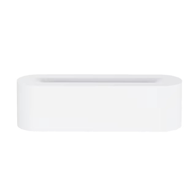 White rectangular planter on a white background