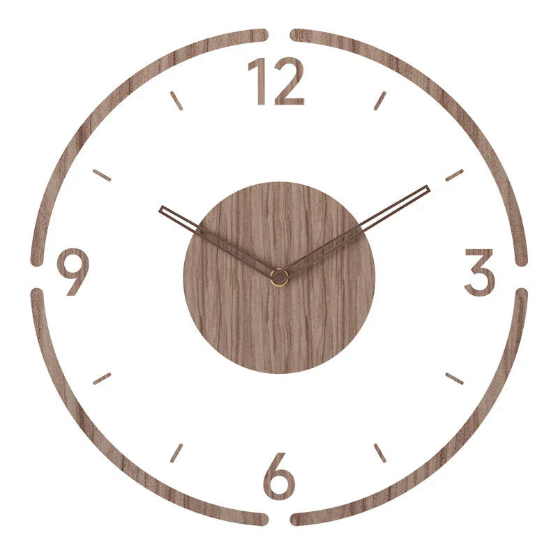 Scandinavian Stylish Solid Wood Wall Clock 14 inch