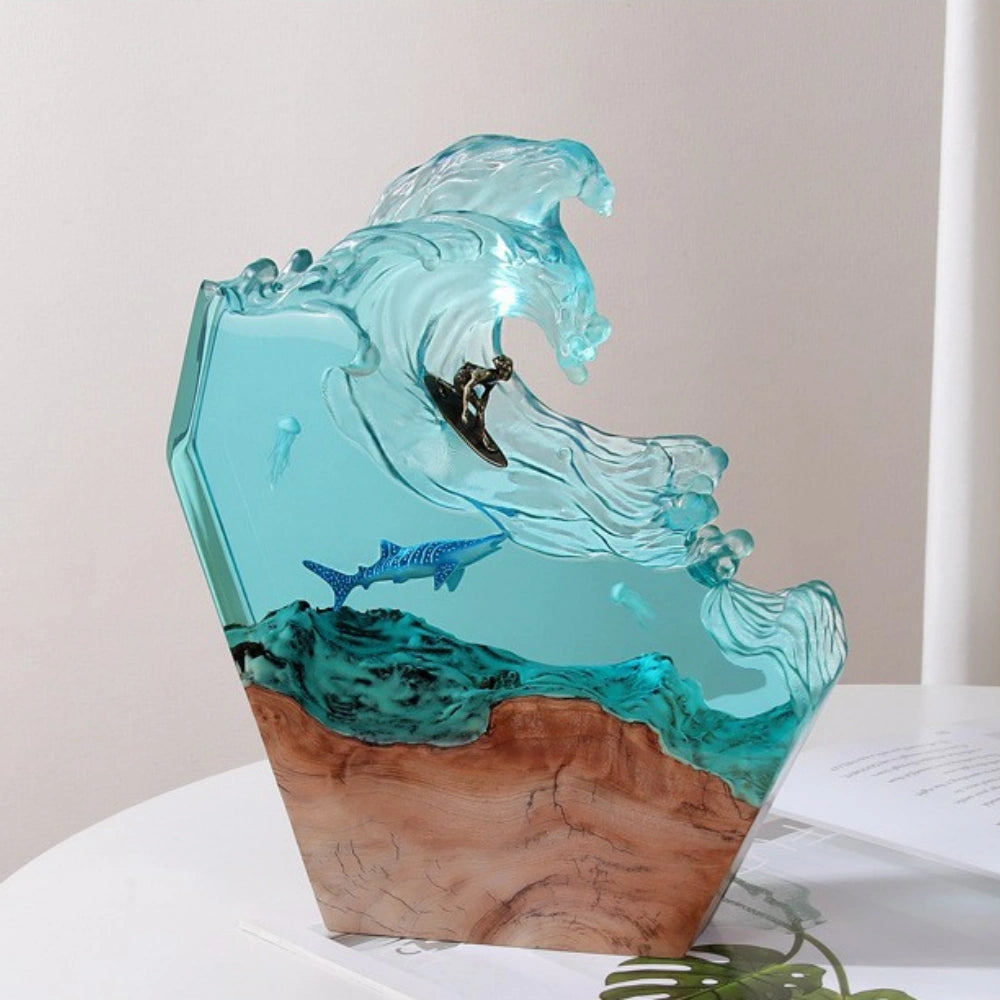 Ocean-Inspired Night Light with 3D Effect – Color Changing Resin Night Lamp for Relaxation and Ambiance 0