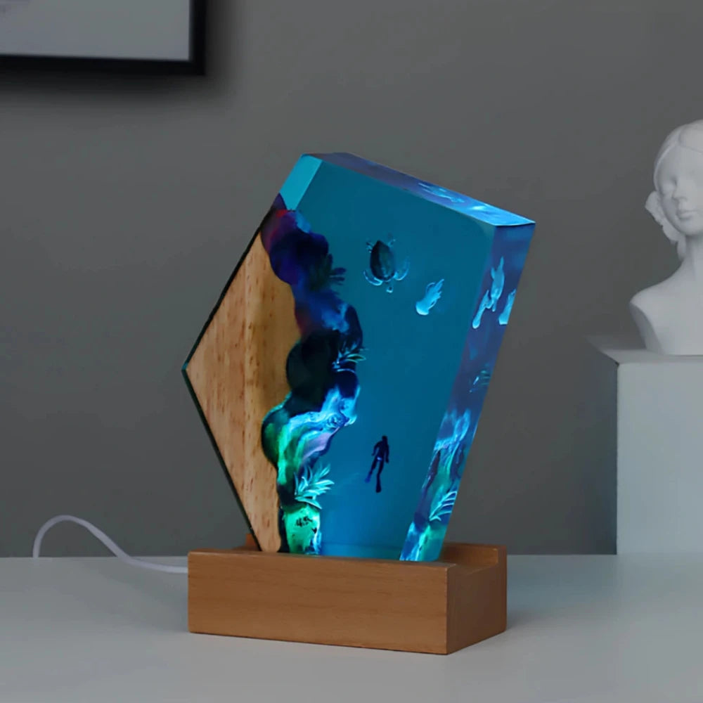 Ocean-Inspired Night Light with 3D Effect – Color Changing Resin Night Lamp for Relaxation and Ambiance 7