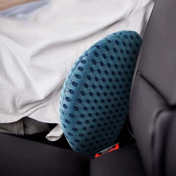 Orthopedic Lumbar Support Pillow - Premium Memory Foam Back Support Cushion for Back Pain Relief, Sky Blue 6