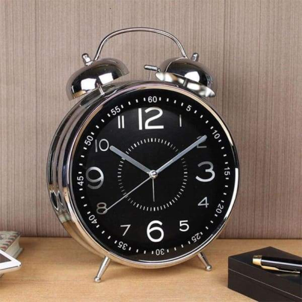 Oversized Vintage Double Bell Alarm Clock with Loud Chime – Retro Metal Design, Easy to Read Dial, Ideal for Bedroom and Office 2