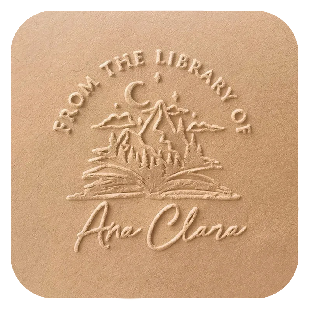 Personalized Book Stamp for Custom Library - Customizable Book Stamper with Durable Ink for Book Lovers 0