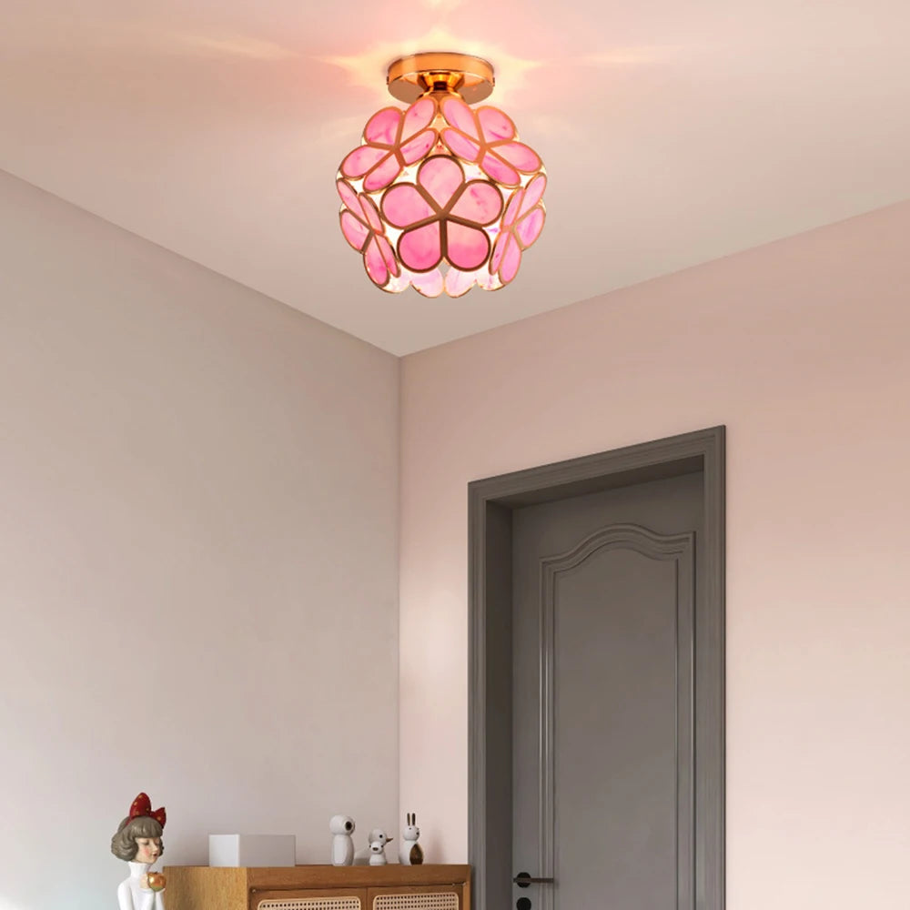 Petal Shape LED Ceiling Light Fixture – Elegant Metal and Crystal Design for Modern Interiors 2
