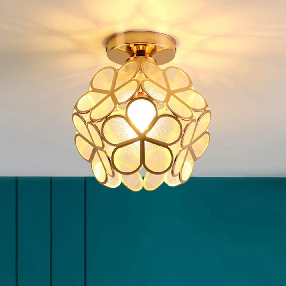 Petal Shape LED Ceiling Light Fixture – Elegant Metal and Crystal Design for Modern Interiors 3