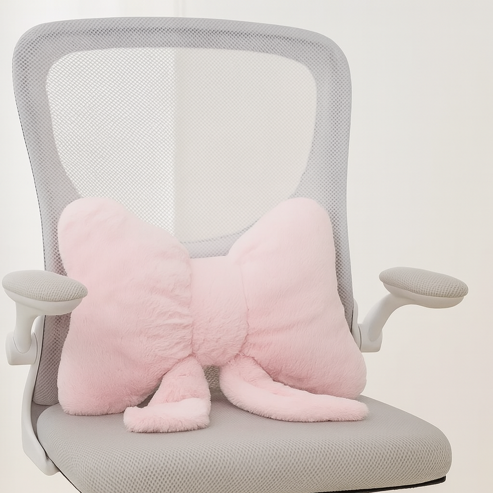 Plush Bow Decorative Pillow – Soft Cozy Accent Throw Pillow for Couch and Home Décor 4