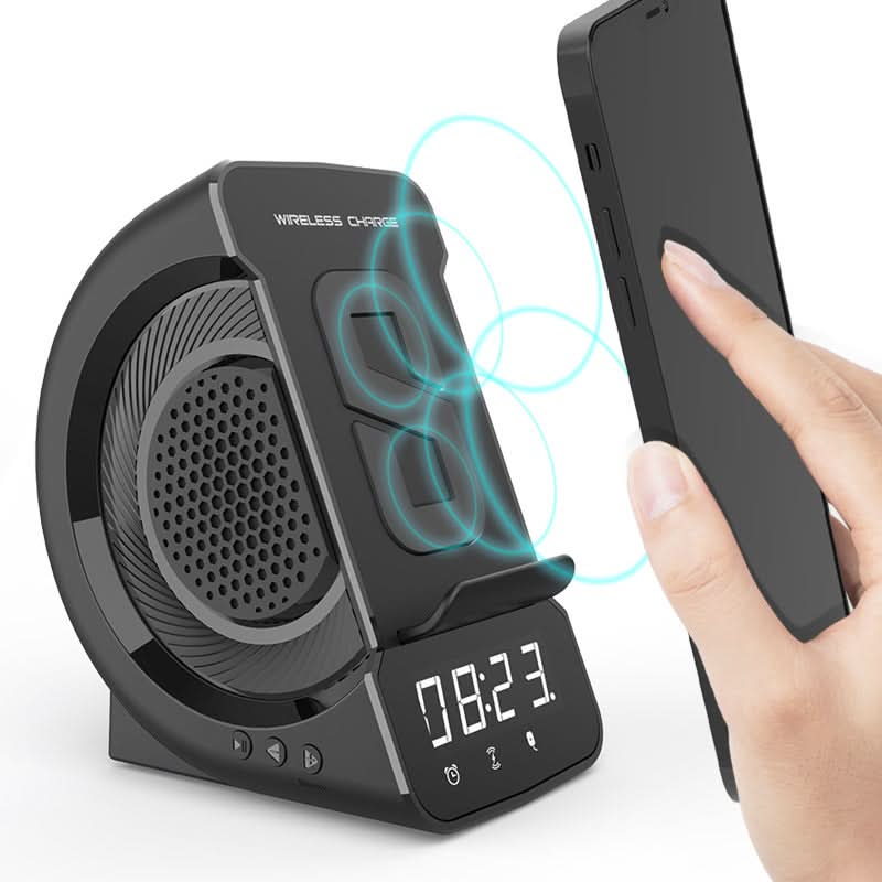 Portable Bluetooth Speaker Alarm Clock with Wireless Charging – Compact Design for Home and Travel 5