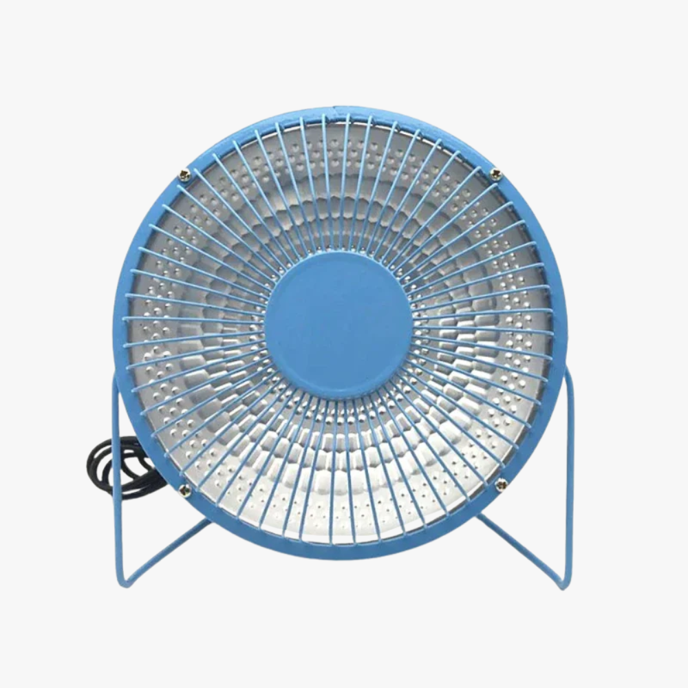 blue heater on a white background