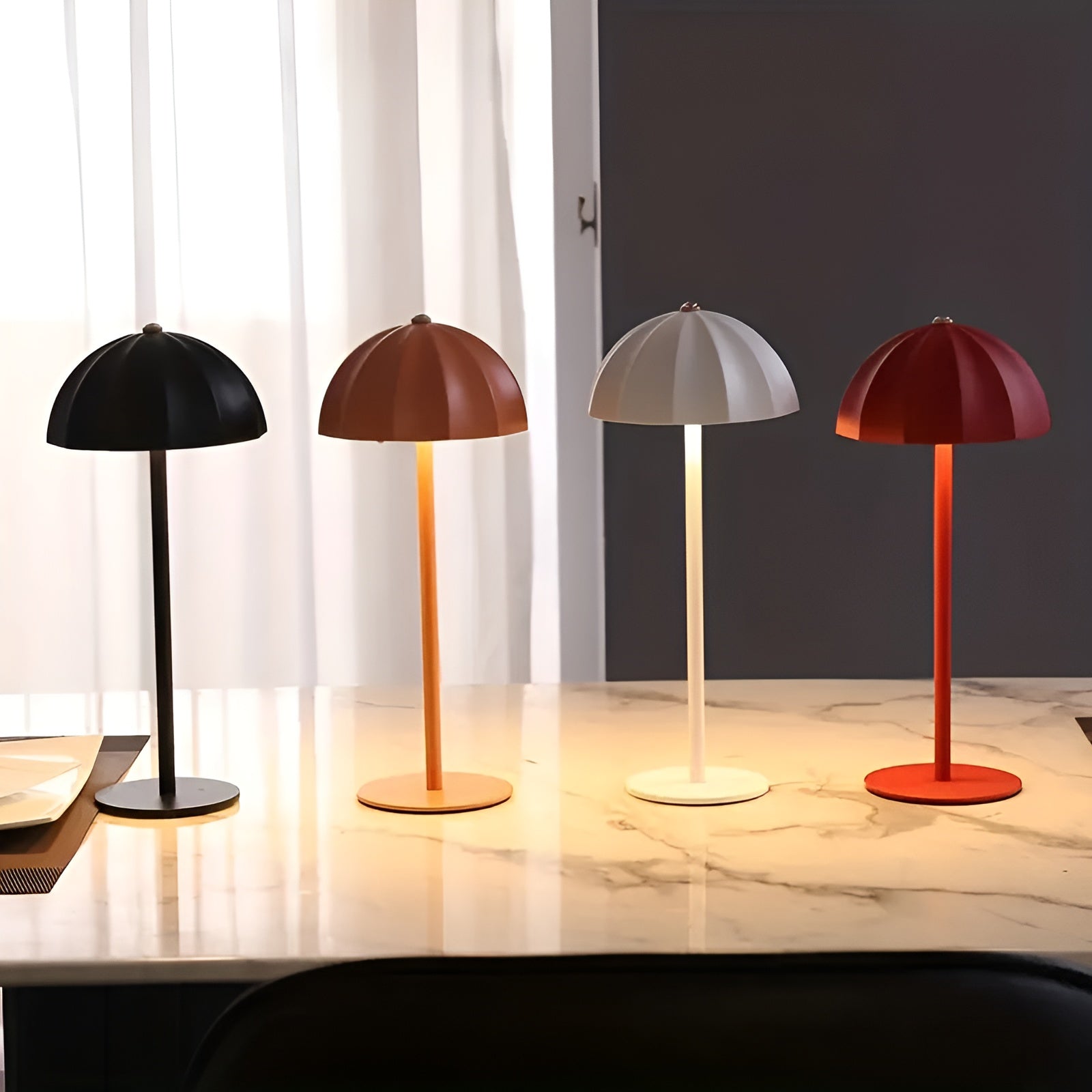 Portable Touch-Controlled LED Umbrella Lamp – Dimmable, USB Rechargeable, Eye Protection, Stylish Design 0