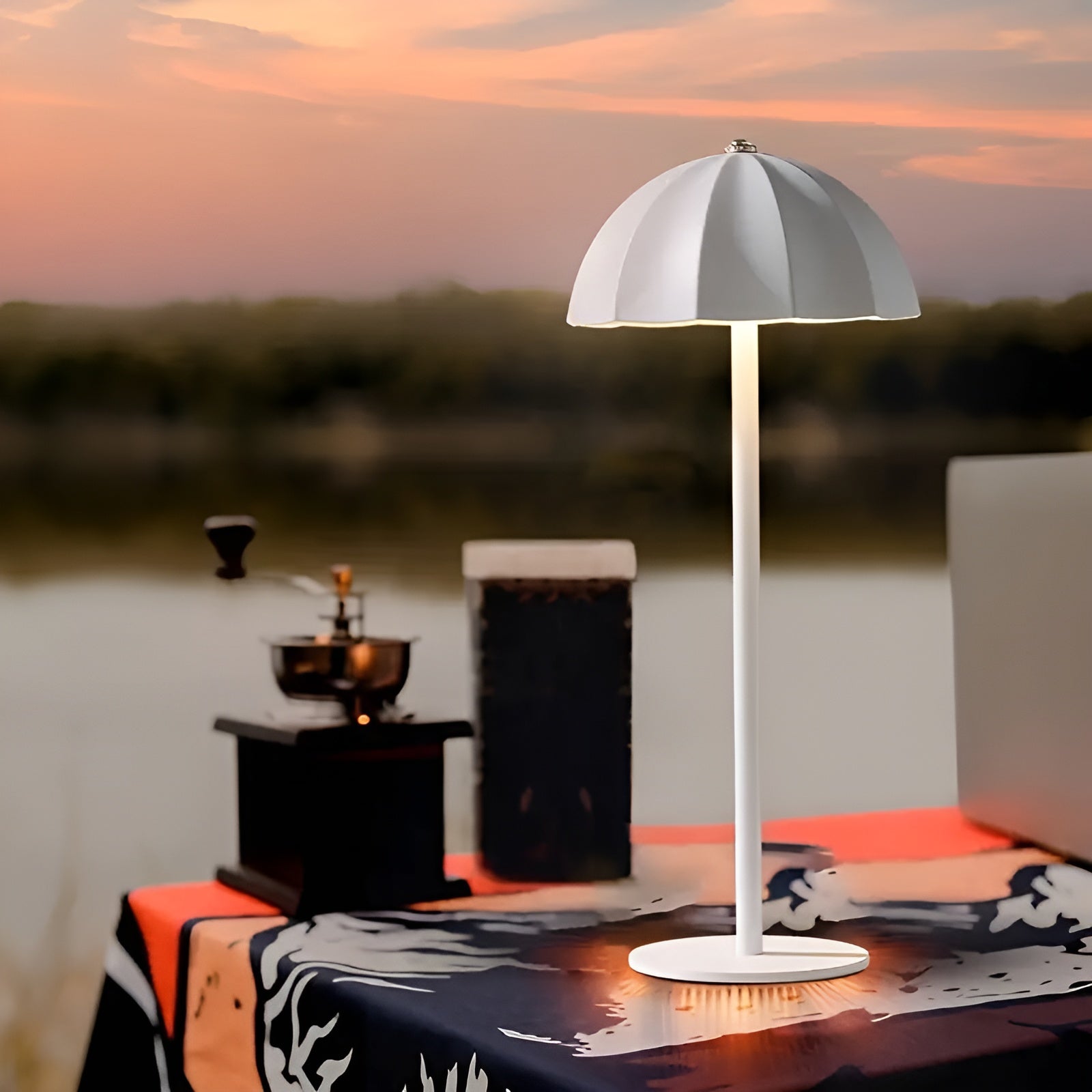 Portable Touch-Controlled LED Umbrella Lamp – Dimmable, USB Rechargeable, Eye Protection, Stylish Design 4