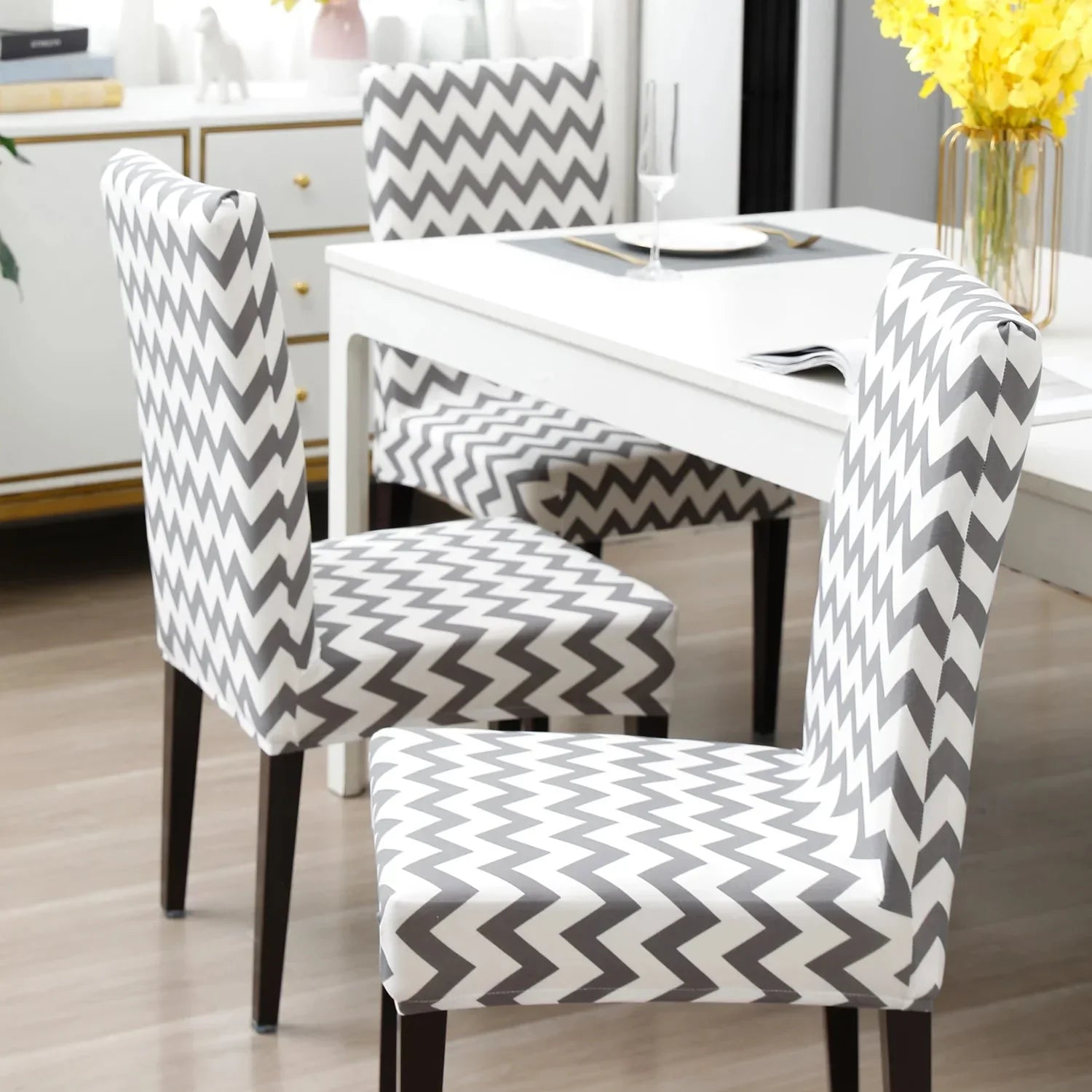 Premium Stretch Dining Chair Covers – Elastic Fit for Most Chairs, Machine Washable, Protects from Stains and Wear 8