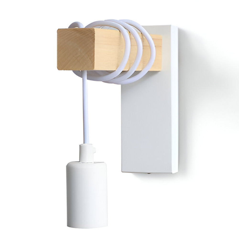 Rustic Wood LED Wall Sconce – 1-Light Pendant Wall Lamp for Cozy Ambiance and Versatile Home Lighting 4
