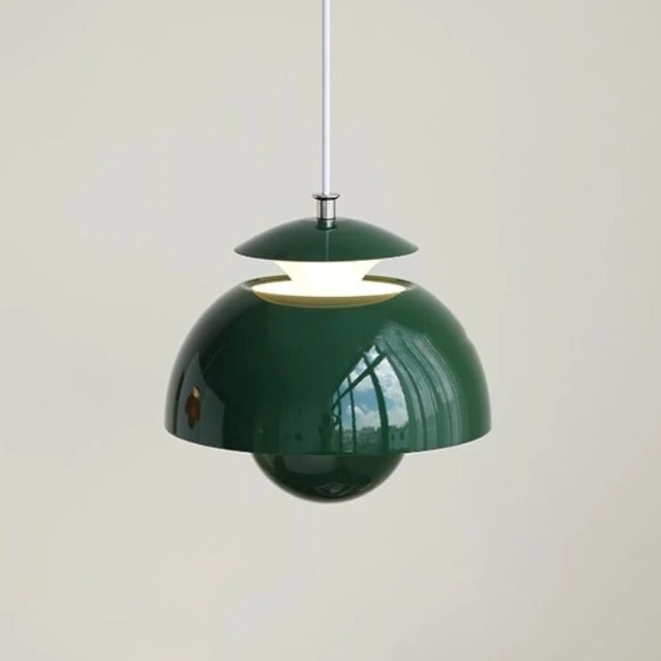 Green pendant lamp on a plain background