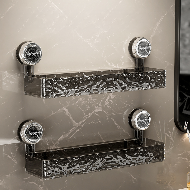 Decorative shelf with marble pattern on a marble wall