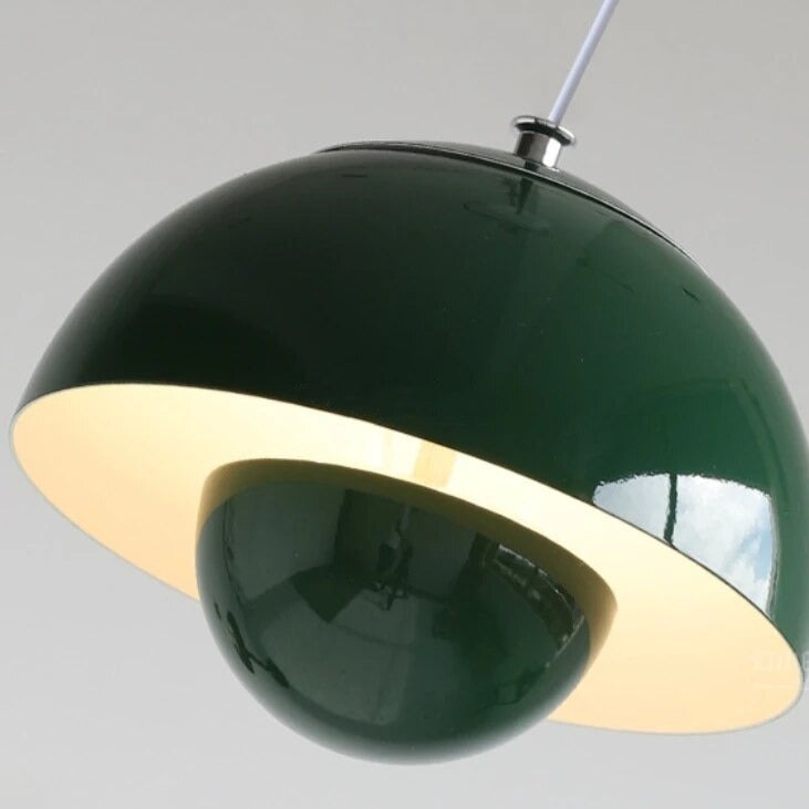 Green pendant lamp on a gray background