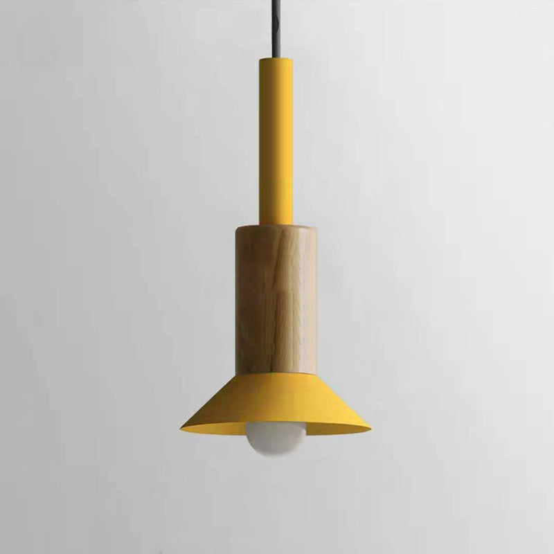 Scandinavian Pendant Light in Wood and Iron – Modern Minimalist Fixture for Living Room or Bedroom 2