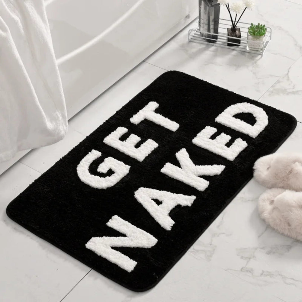 Soft Microfiber Non-Slip Bath Mat – Absorbent Bathroom Rug with Bold Lettering, Machine Washable, 50x80 cm, Ideal for Shower Use 2
