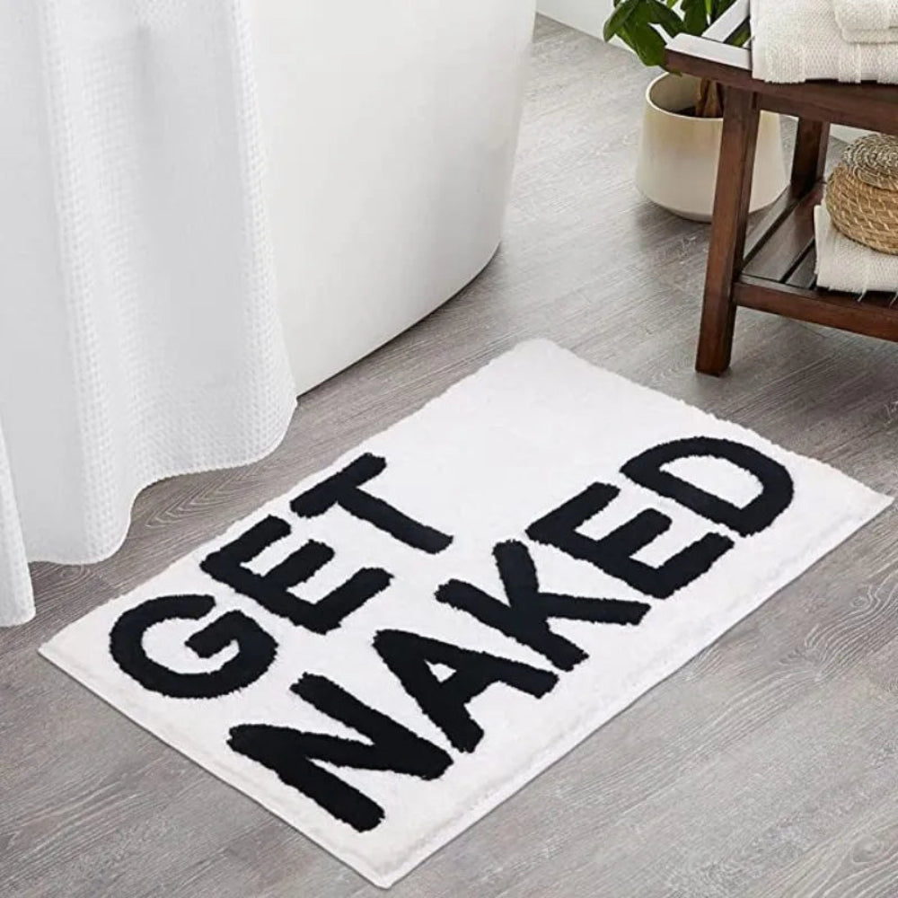 Soft Microfiber Non-Slip Bath Mat – Absorbent Bathroom Rug with Bold Lettering, Machine Washable, 50x80 cm, Ideal for Shower Use 3
