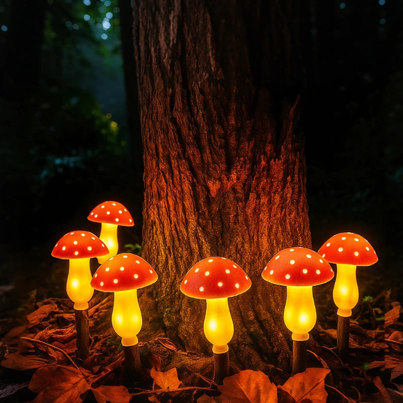 Solar Garden Lights with Whimsical Mushroom Design – 8 Lighting Modes, Waterproof Outdoor Lights for Enchanting Ambiance 0