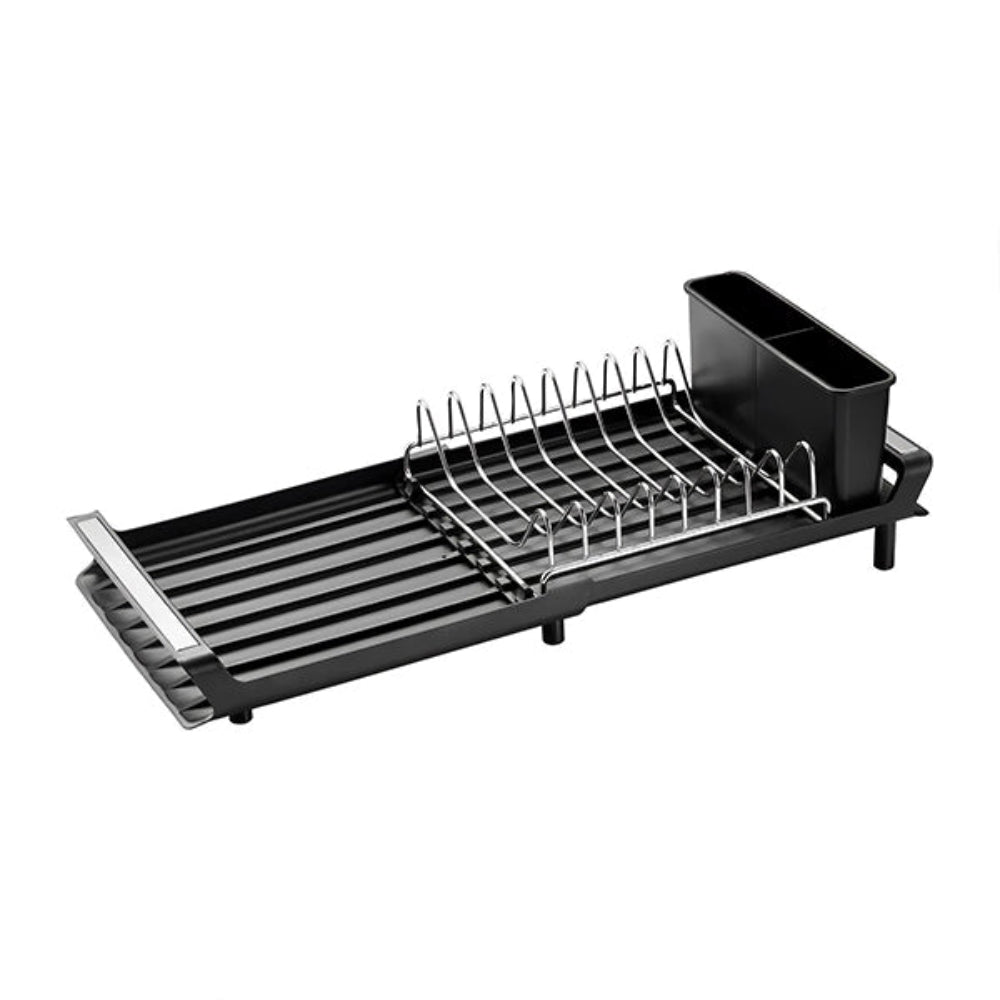 Stainless Steel Dish Drying Rack with Pull-Out Draining Board – Space-Saving Design for Efficient Dish Draining 3